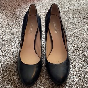 Nine West Black Leather Heels